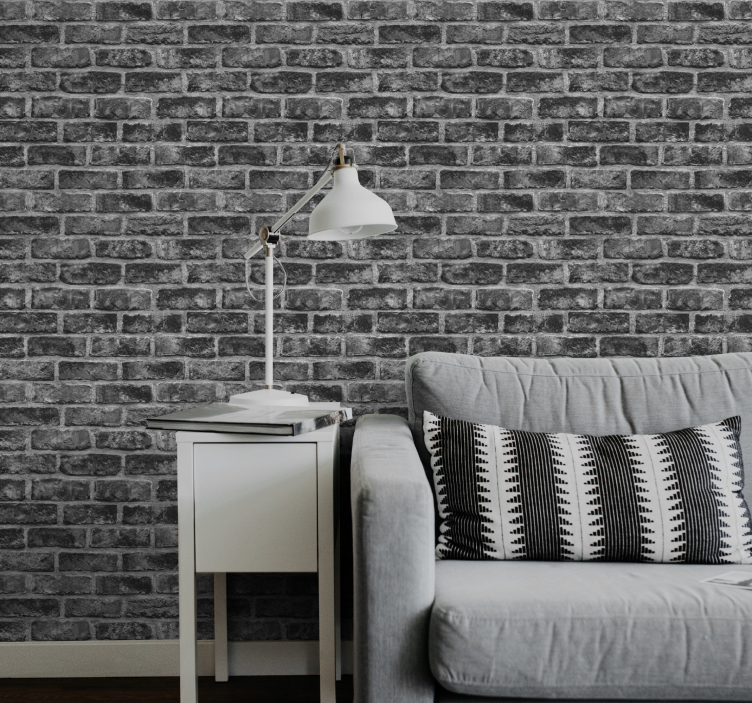 Black brick stone wallpaper - TenStickers