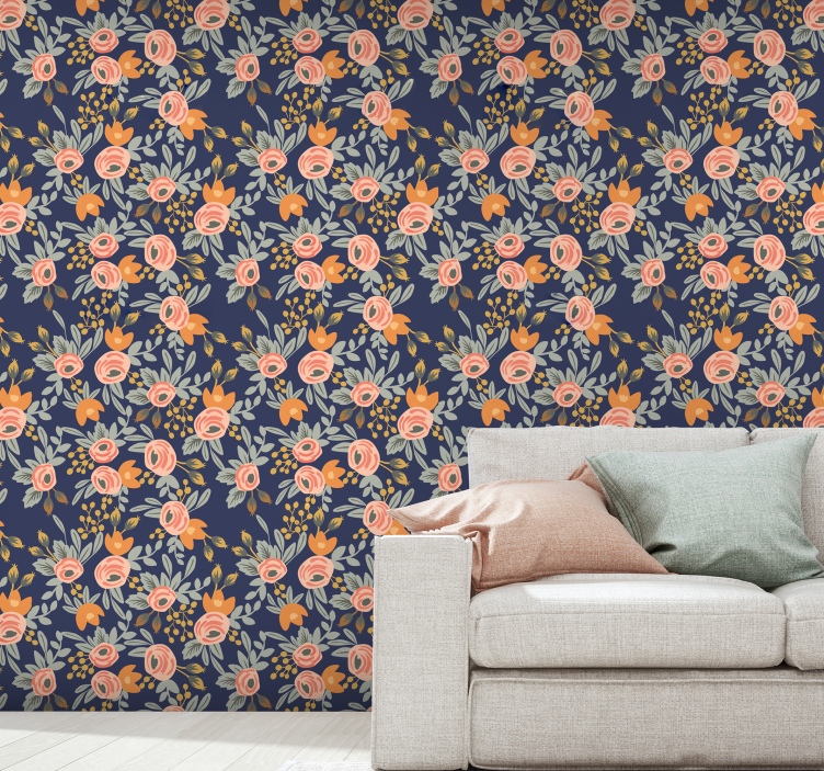 Blossom Elegance floral wallpaper - TenStickers