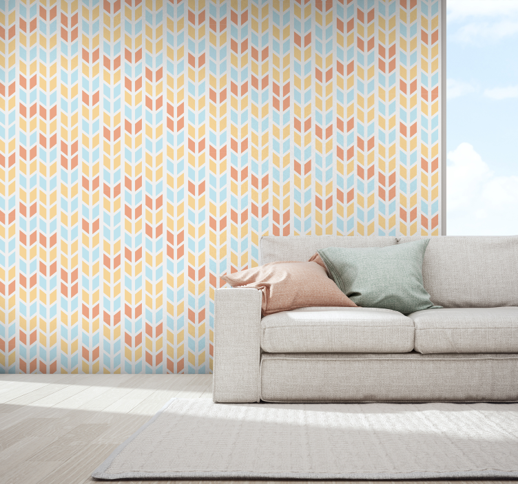 Blue and Brown Arrows Textured Wallpaper - TenStickers