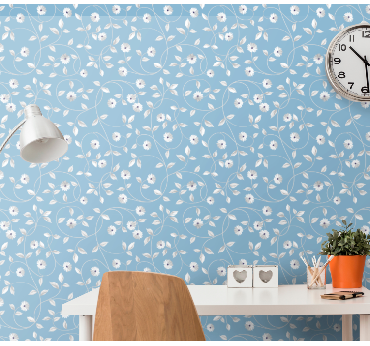 Blue Daisy flower wallpaper - TenStickers