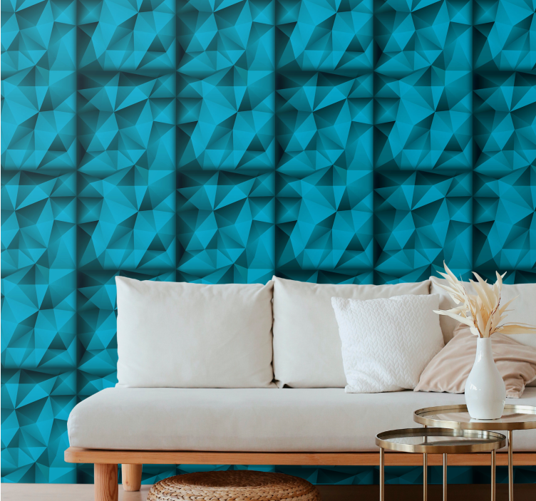 Blue depths in pattern wallpaper - TenStickers
