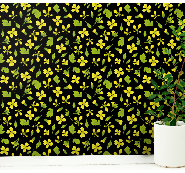 Botanical Blossom flowers wallpaper - TenStickers