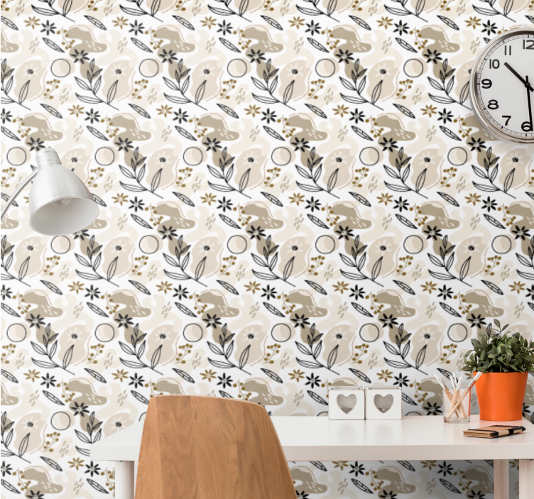 Botanical Fauna Pattern animals wallpaper - TenStickers