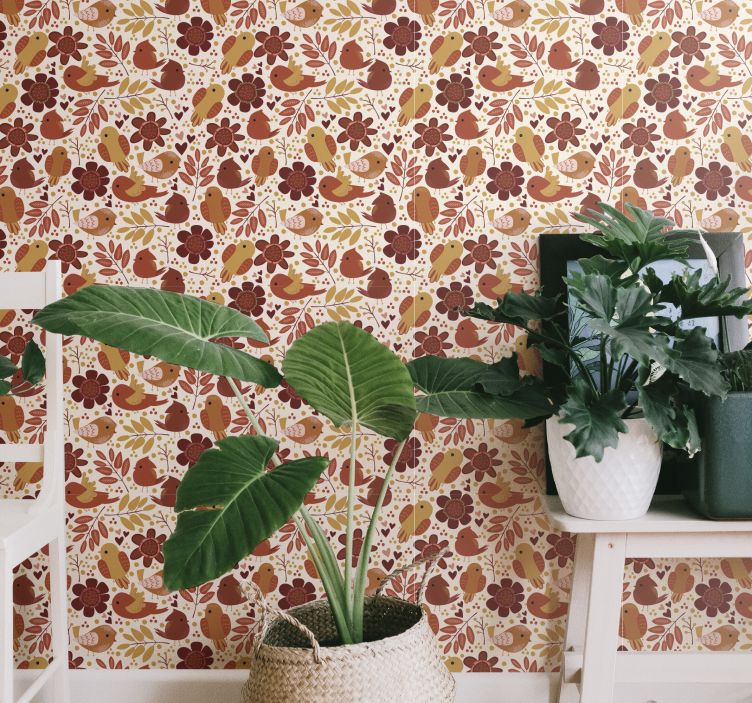 Botanical Motifs leaves wallpaper - TenStickers