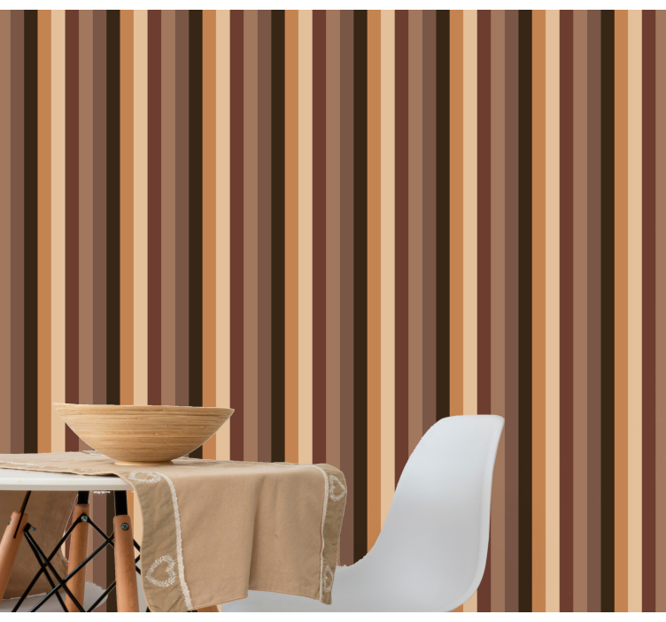 Brown vertical stripes Home Office Wallpaper - TenStickers