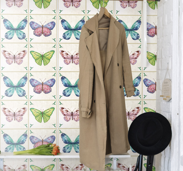 butterflies tiles Butterfly Wallpaper - TenStickers