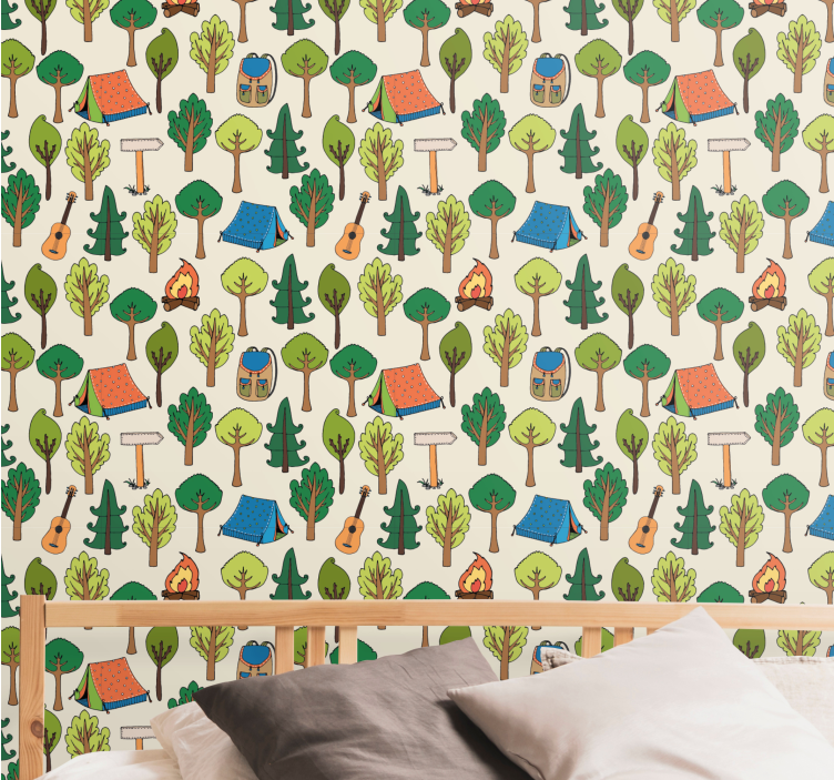 Camping Adventures nature wallpaper - TenStickers