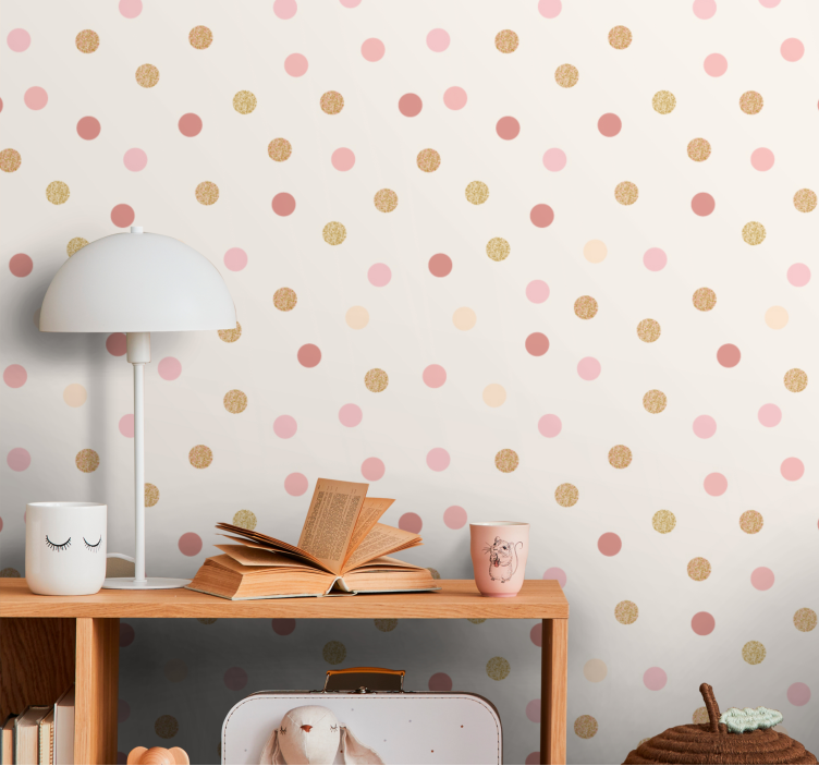 Beige spot pattern nursery room wallpaper - TenStickers