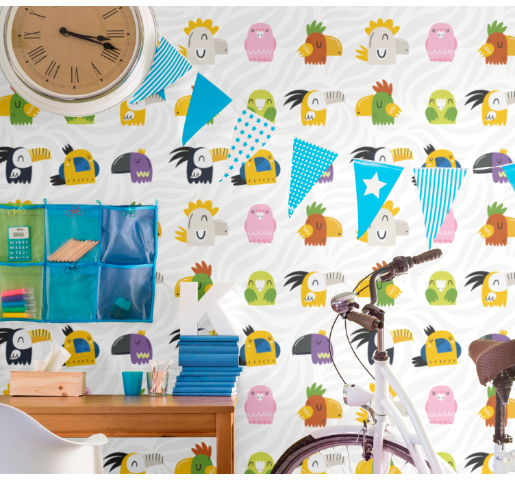 Cheerful Monster Mural wallpaper childrens room - TenStickers