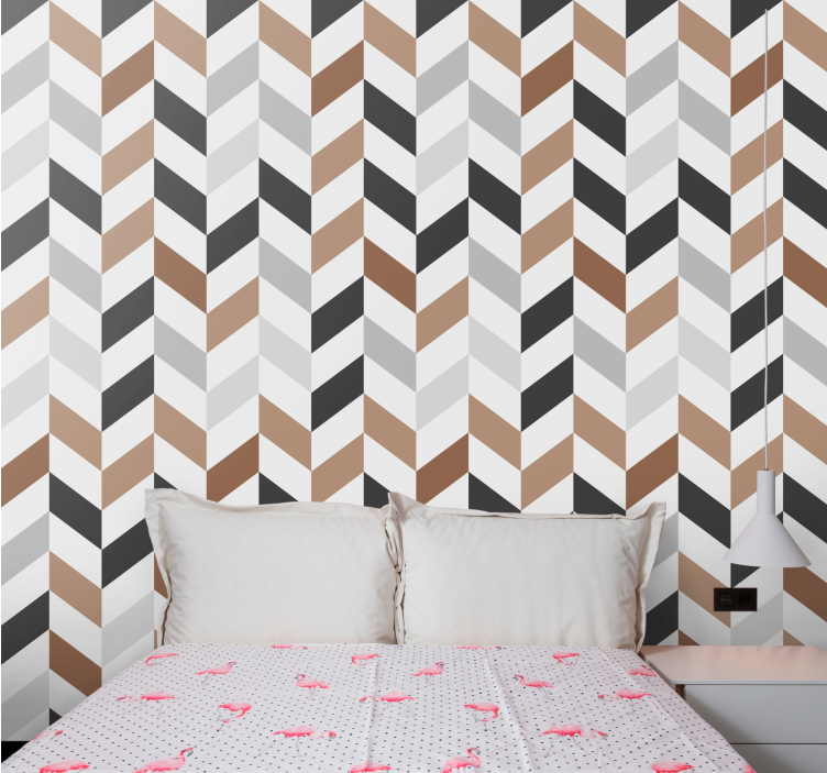 Abstract chevron motif wallpaper teenage bedroom - TenStickers