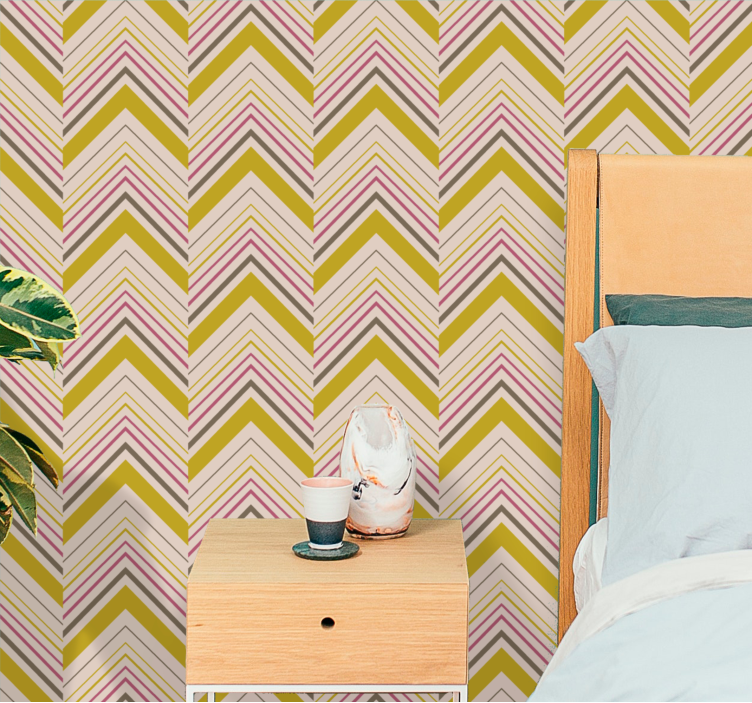 Chevron Pattern Style wallpaper striped - TenStickers