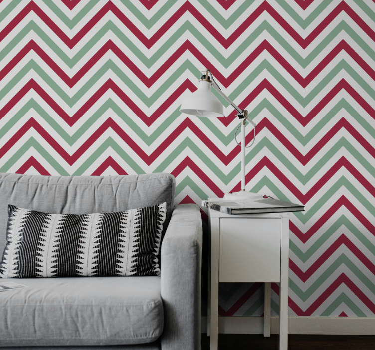 Chevron Zigzag Pattern wallpaper geometric - TenStickers