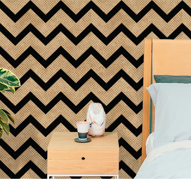 Chevron Zigzag Style wallpaper geometric - TenStickers