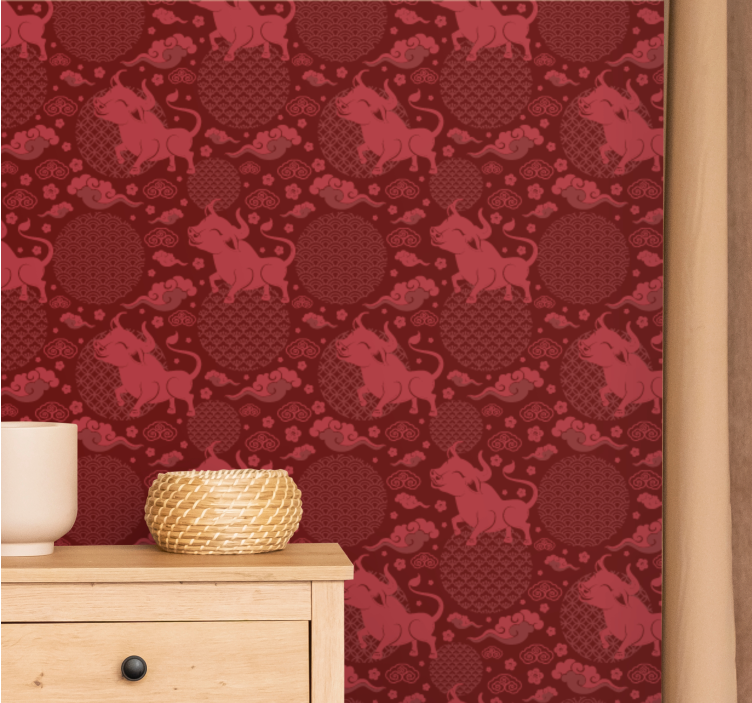 Chinese style vintage pattern classic wallpaper - TenStickers