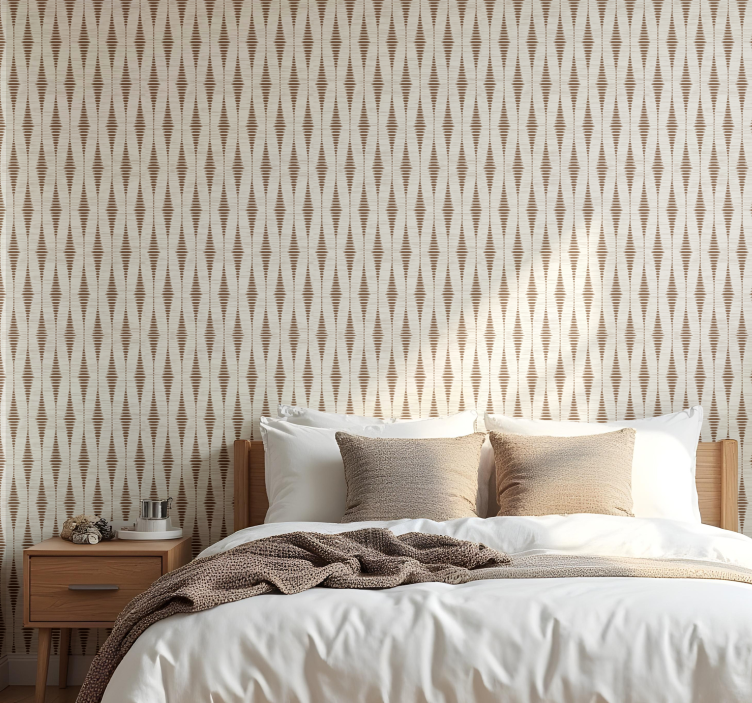 chocolate brown rabaul ikat goemetric wallpaper - TenStickers