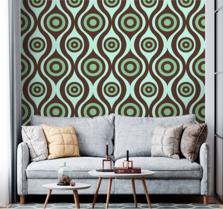 Circles Pattern wallpaper geometric - TenStickers