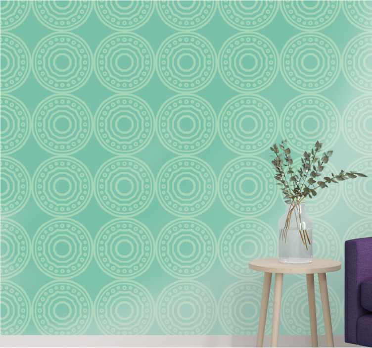 Circular Pattern Vibes polka dots wallpaper - TenStickers