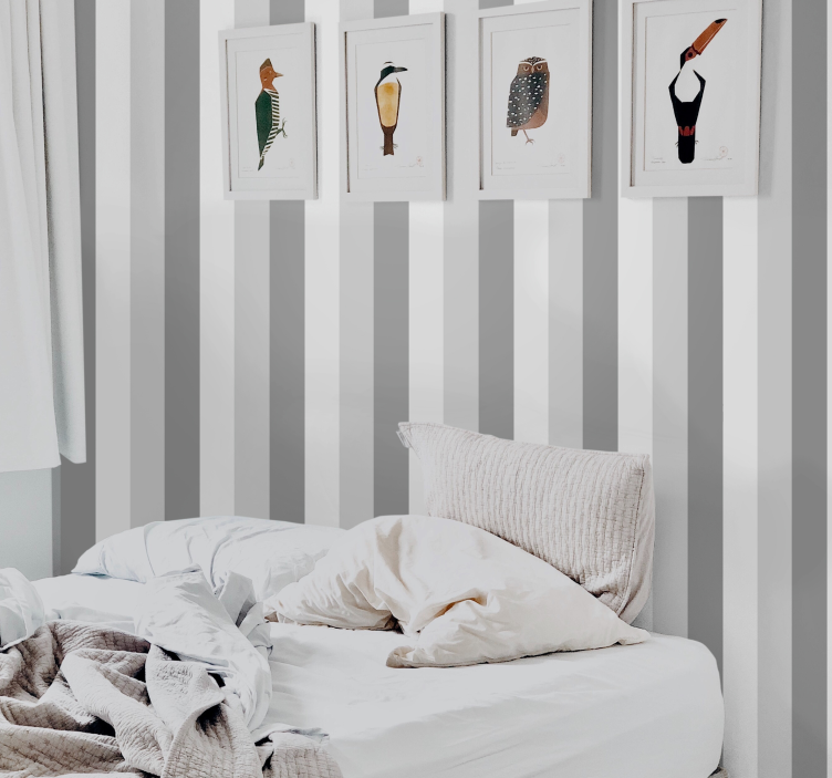 Classic grey striped wallpaper  Wallpaper - TenStickers