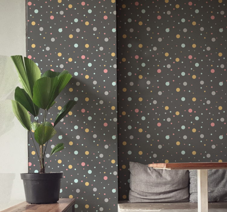 Colored dots Spotty Wallpaper - TenStickers