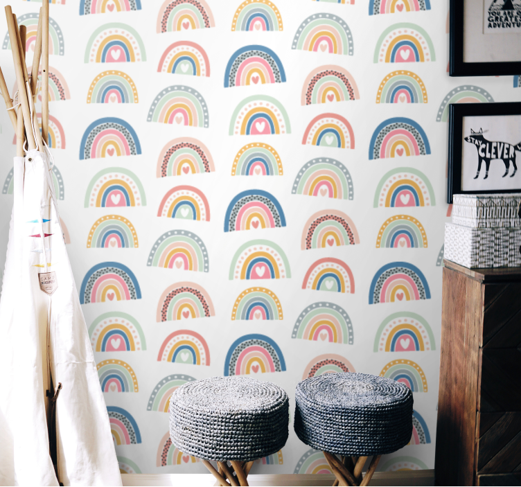 Colorful rainbows Childrens Wallpaper - TenStickers