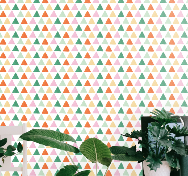 Colorful Triangular Pattern wallpaper geometric - TenStickers