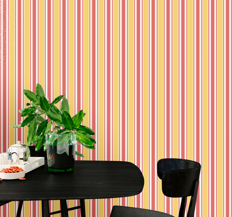 Elegant warm motif wallpaper vertically striped - TenStickers