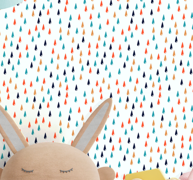 Coloured rain drop wallpaper - TenStickers