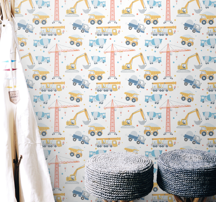 Construction Motifs wallpaper childrens room - TenStickers