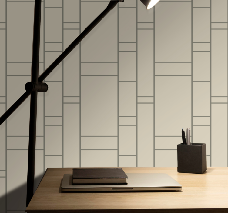 Contemporary block pattern wallpaper office - TenStickers