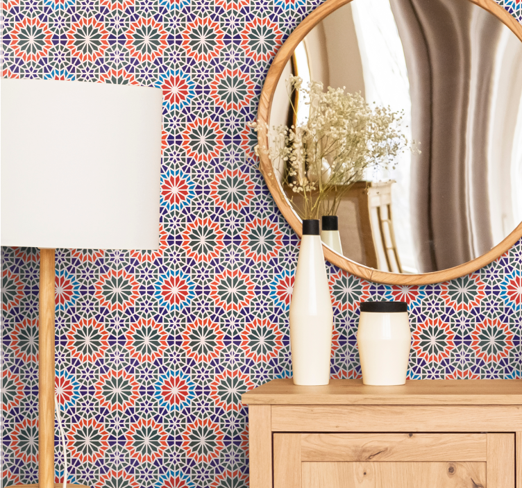 Cool colourful tiles  modern wallpaper - TenStickers