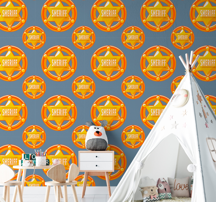 Cowboy star with name Bedroom Wallpaper - TenStickers