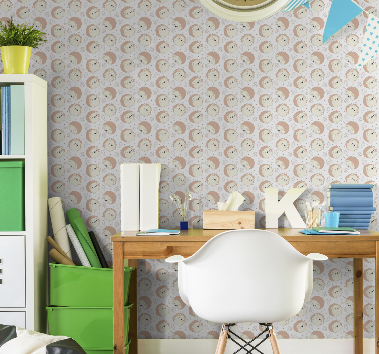 Hedgehog motif wallpaper childrens room - TenStickers