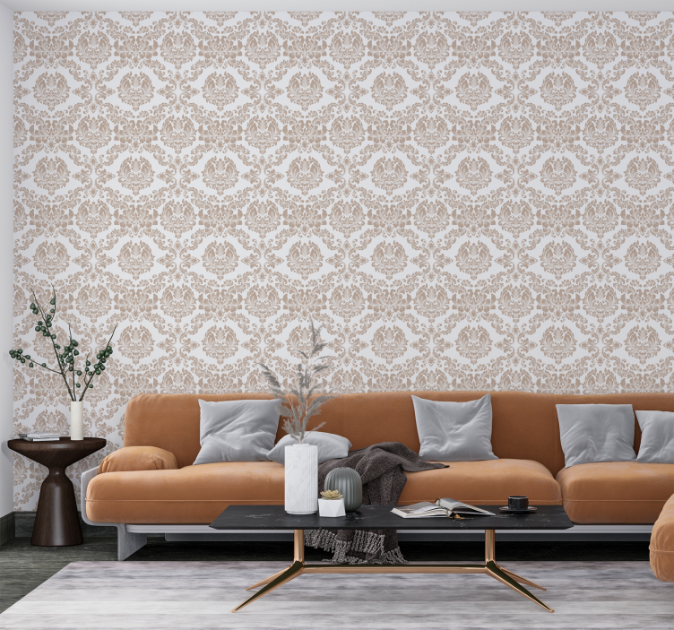 damask pattern Baroque wallpaper - TenStickers