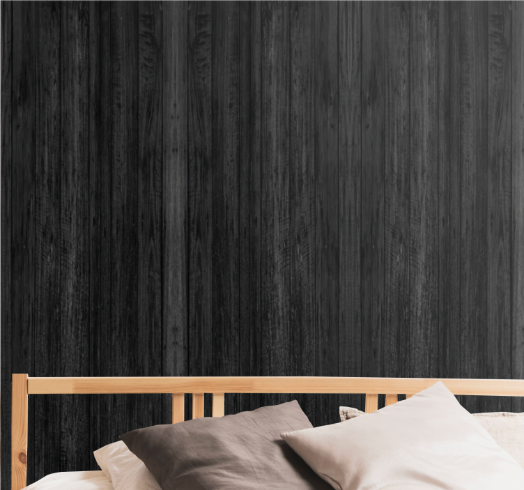 Dark textured surface wood effect wallpaper - TenStickers
