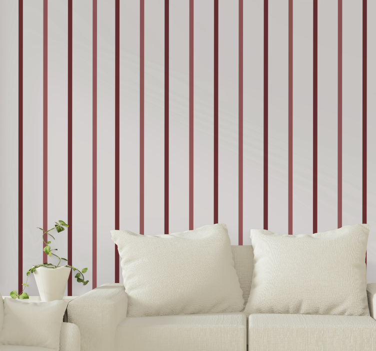 Diagonal red stripes Vertical Wallpaper - TenStickers
