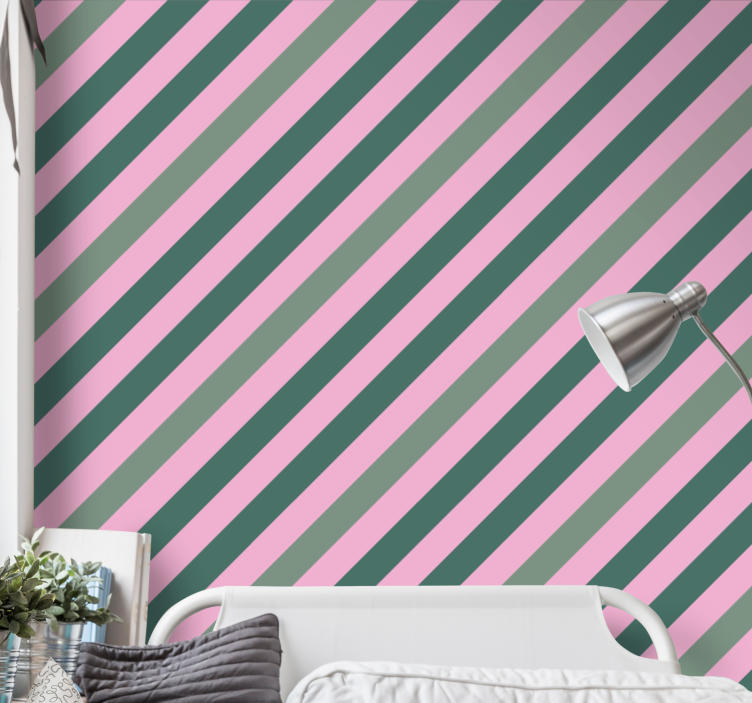 Diagonal Striped Elegance wallpaper horizontal stripes - TenStickers