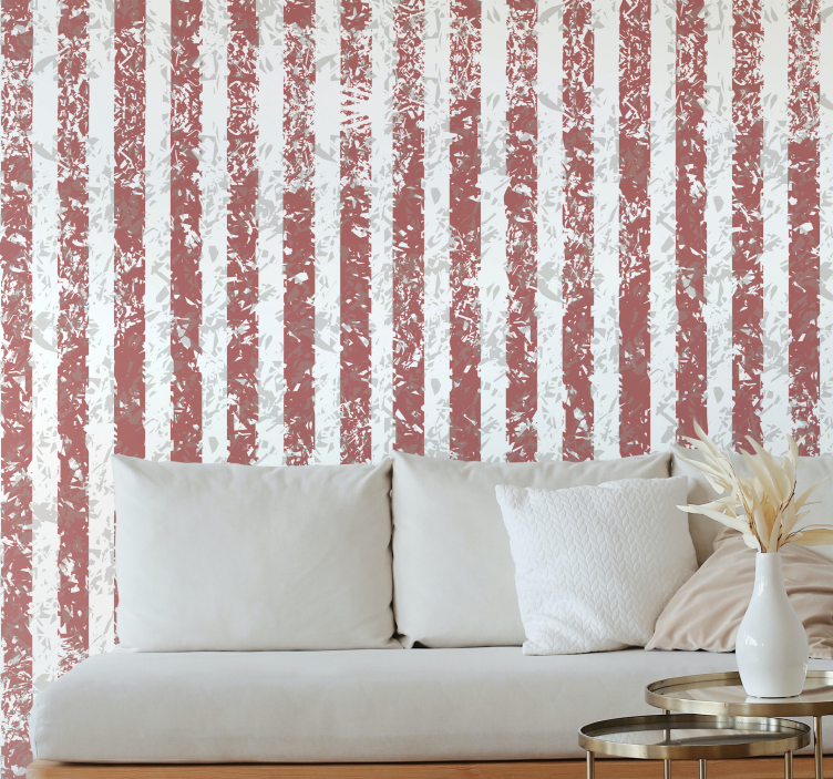Distressed Stripes horizontal striped wallpaper - TenStickers