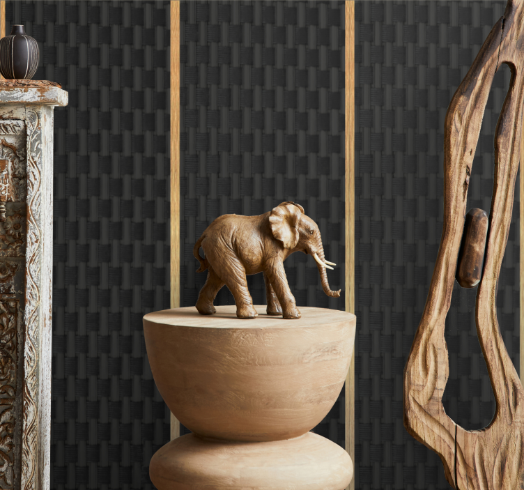 Textured wallpaper black textured pattern - TenStickers