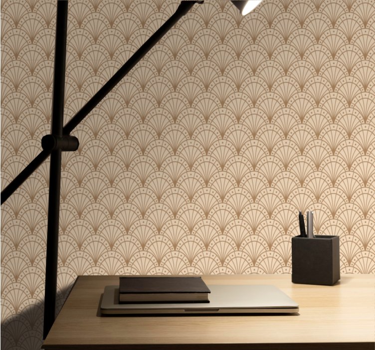 Elegant fan motif wallpaper office - TenStickers