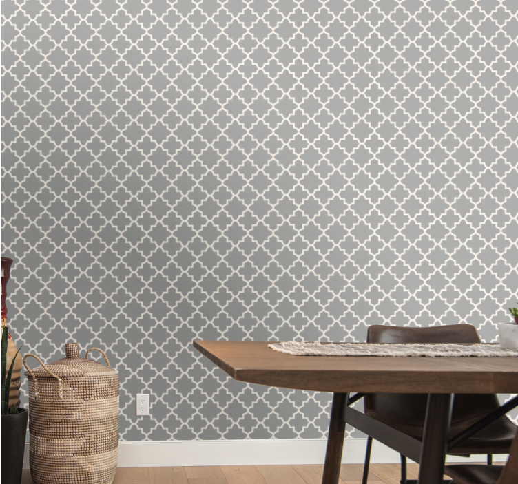 Elegant geometric shapes wallpaper for dining area - TenStickers