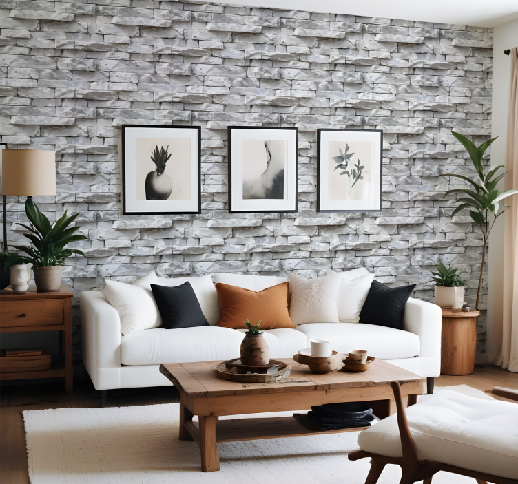 Elegant pattern stone effect wallpaper - TenStickers