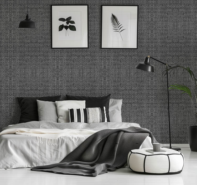 Fabric effect black wallpaper - TenStickers