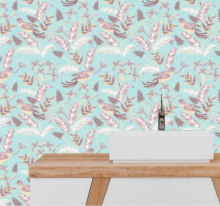 Feathered Friends birds in wallpaper - TenStickers