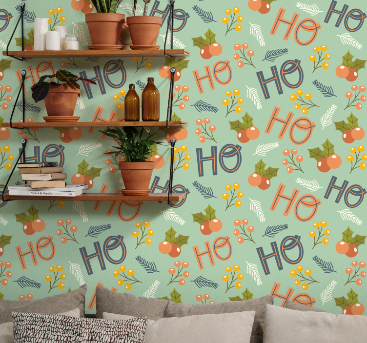 Festive Seasonal Motifs holiday christmas wallpaper - TenStickers