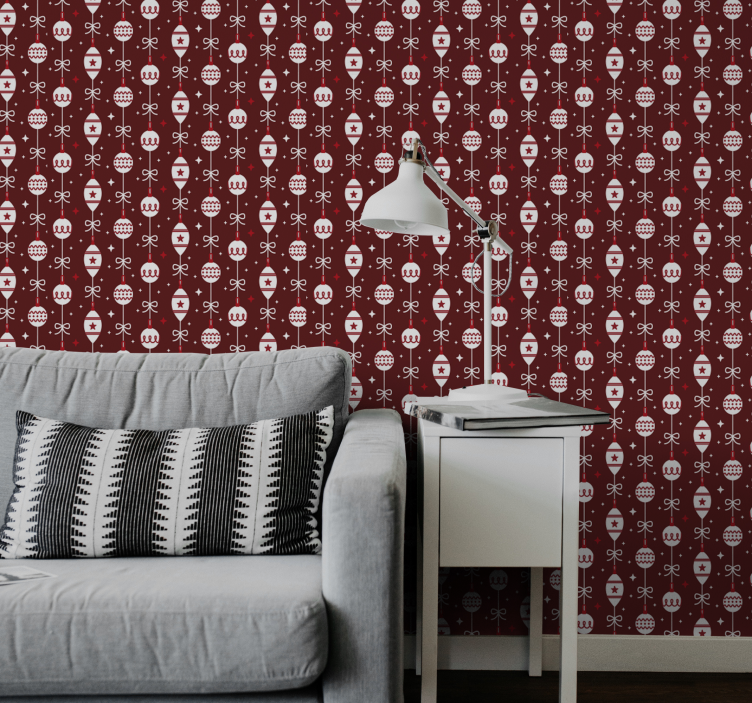 Festive Skull Motif holiday christmas wallpaper - TenStickers