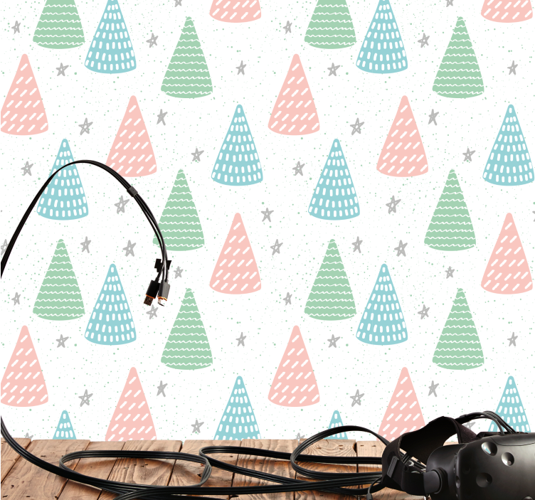 Festive Triangles holiday christmas wallpaper - TenStickers