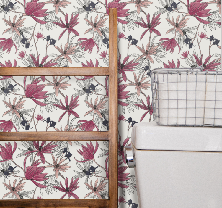 Floral Botanical Display flowers wallpaper - TenStickers