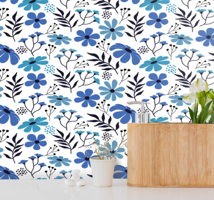 Floral Botanical Imagery flowers wallpaper - TenStickers