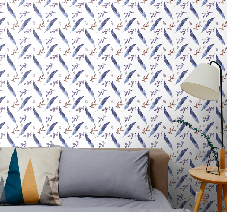 Floral Diagonal Pattern flowers wallpaper - TenStickers