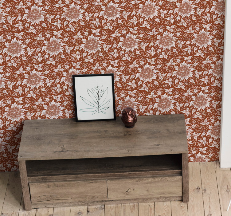 Floral paisley tile Ornamental Wallpaper - TenStickers